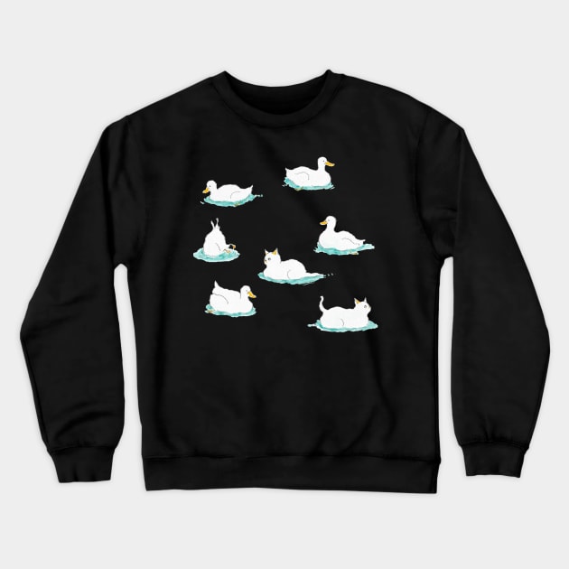 Ducks and Cats Crewneck Sweatshirt by TOCOROCOMUGI